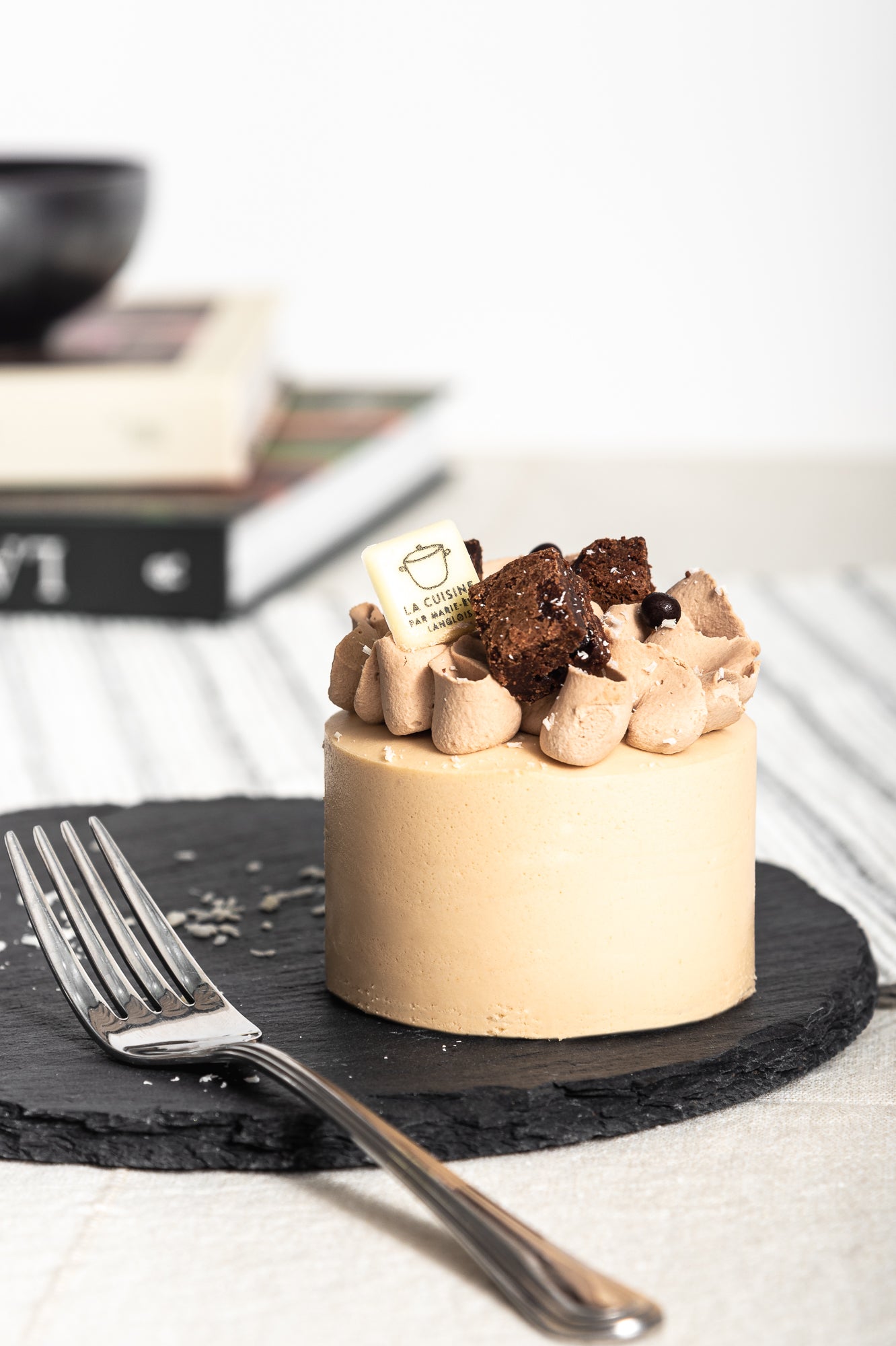 Mousse au caramel et brownie - Portion individuelle