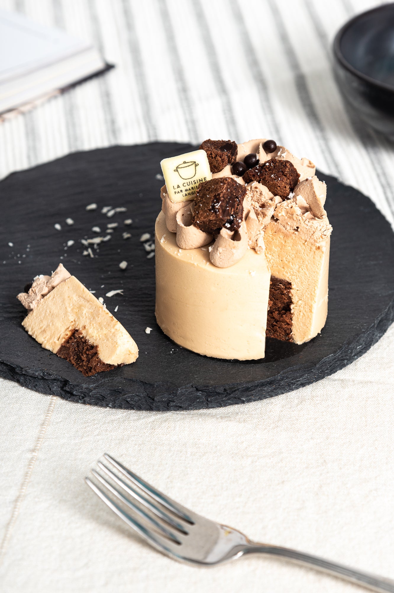 Mousse au caramel et brownie - Portion individuelle