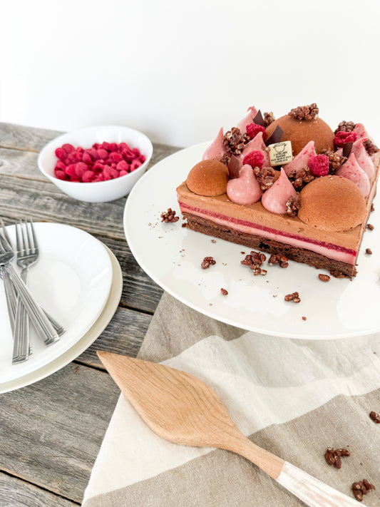 Gâteau au chocolat et framboise