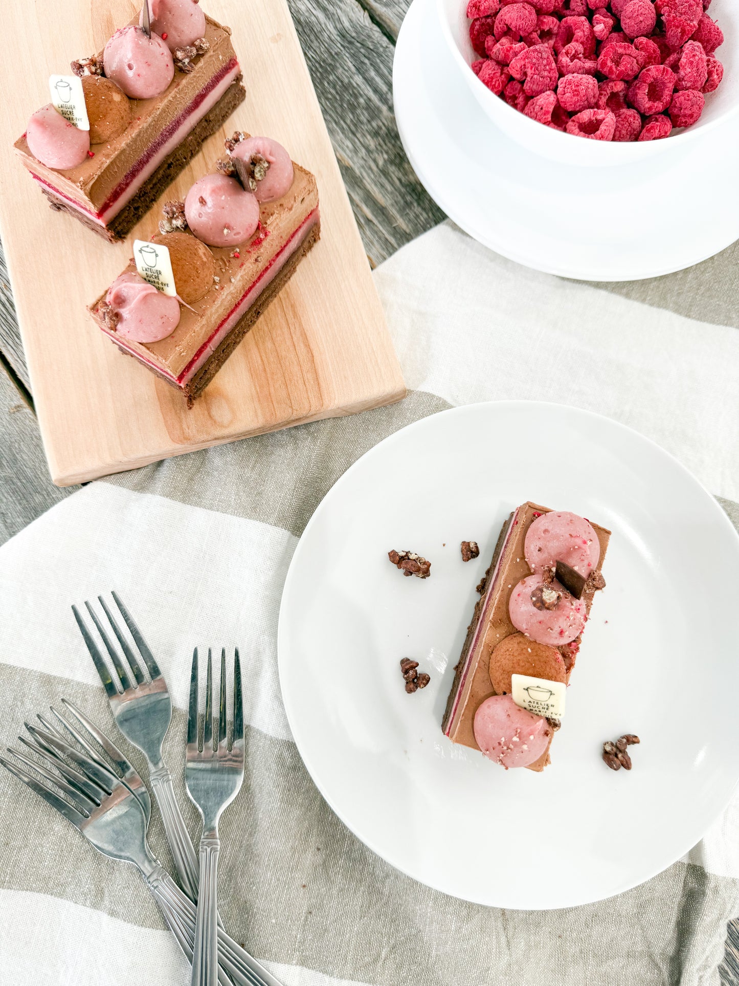 Mousse chocolat et framboise - Portion individuelle