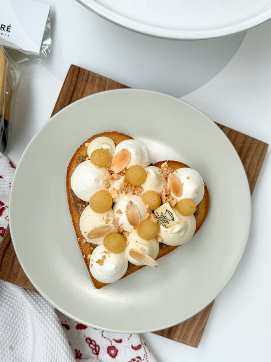 Poire, praliné d'amandes et mascarpone - Coeur pour 2