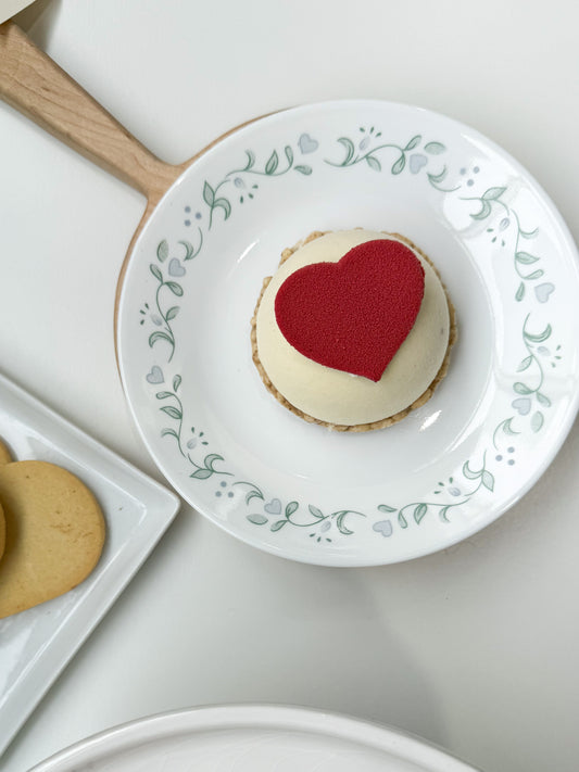 Mousse au fromage, fraise et rhubarbe - Portion individuelle