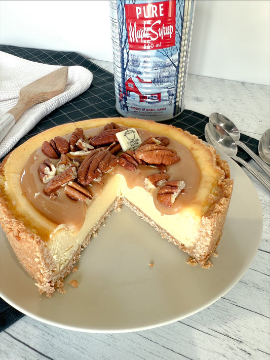 Gâteau au fromage - Érable et pacanes